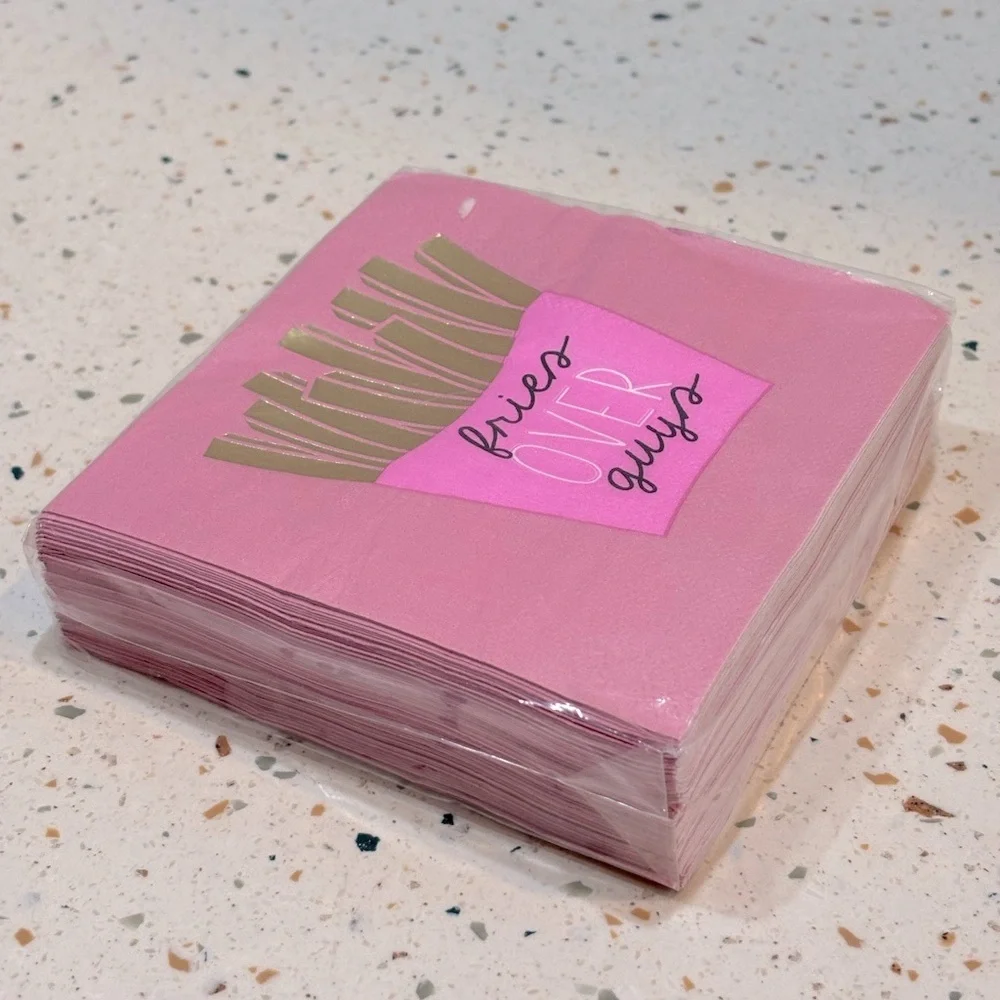 Nordstrom Pink and‎ Gold Fries Over Guys Napkins